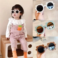 2022 new kid sunglasses cute cartoon bear shape girls boys children sun glasses round street beat eyeglasses lovely baby eyewear