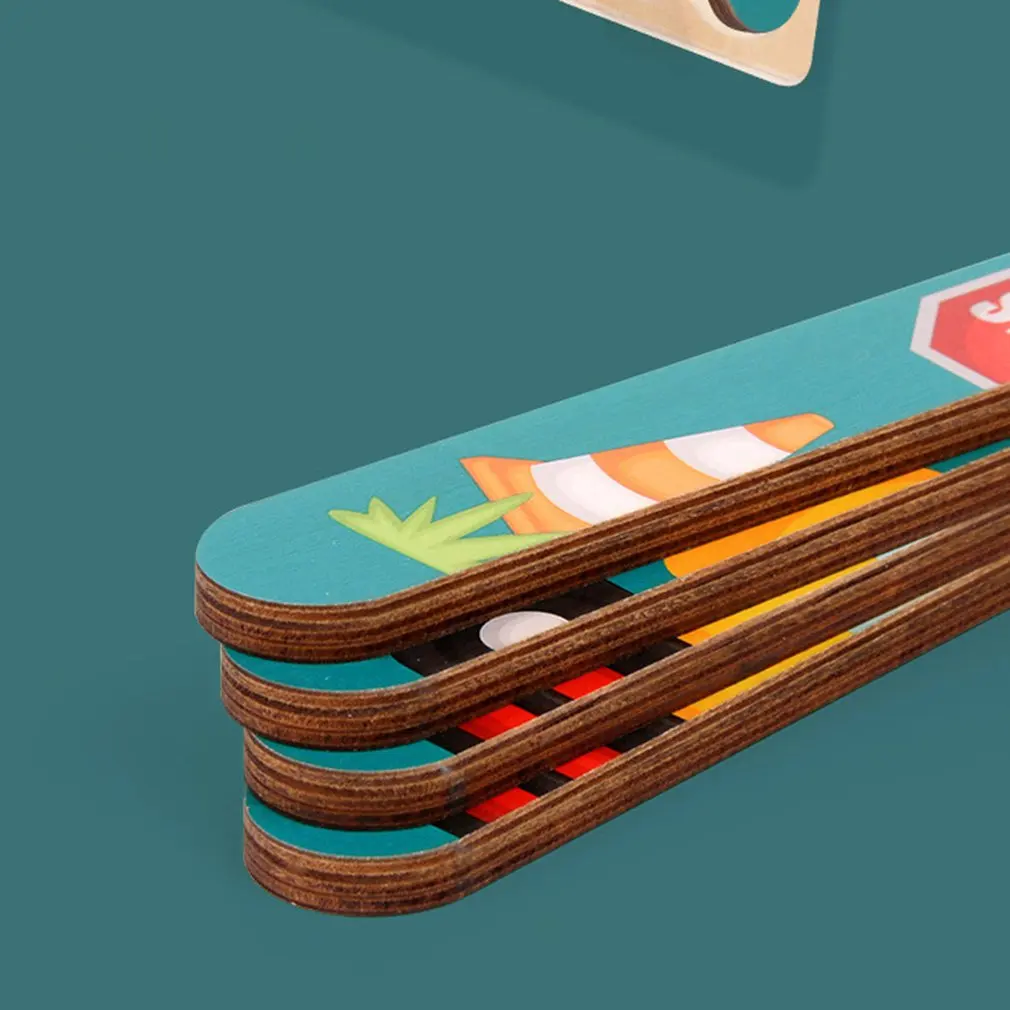 Детский деревянный 3D пазл с животными игрушка Монтессори двухсторонний
