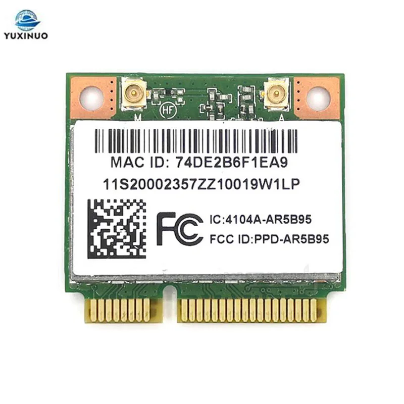 

AR9285 AR5B95 Half Height Mini PCI-E 150Mbps Atheros Wireless WLAN WiFi Card for Lenovo Y460 G470 Z470 Z560 IBM X230 etc..PC