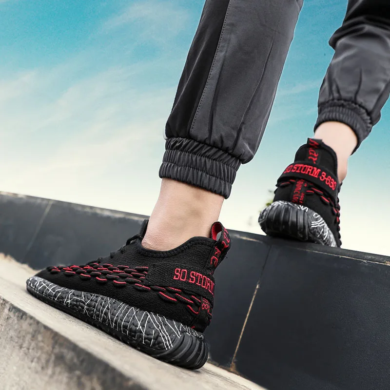 Новейшие мужские кроссовки дышащая повседневная обувь на шнуровке