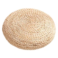1pc vintage straw seat cushion round round shape weave handmade floor pouf balcony braided decor