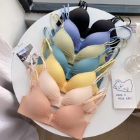 the new thin style gather small chest lingerie no steel ring underwear set womens comfortable breathable bra set