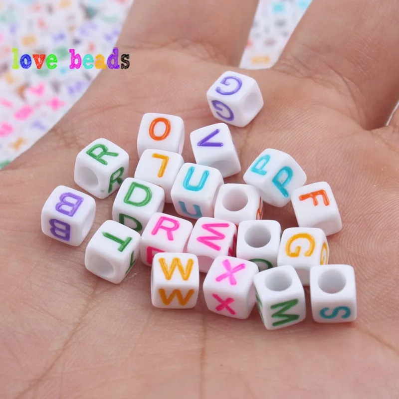 100 шт разноцветные бусины с буквами акриловые для рукоделия аксессуары браслетов