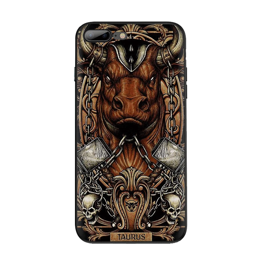 cool digital art line bull head Phone Case for iPhone 7 8 6 6s Plus 11 Pro X XS Max XR 5 5S SE Cover |