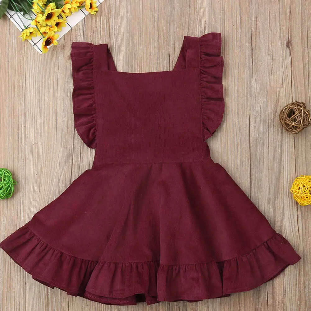 Emmababy Fashion Newborn Kids Baby Girl Floral Skirts Princess Lovely Corduroy Sundress Clothes Autumn A-Line Skirts 6M-5Y