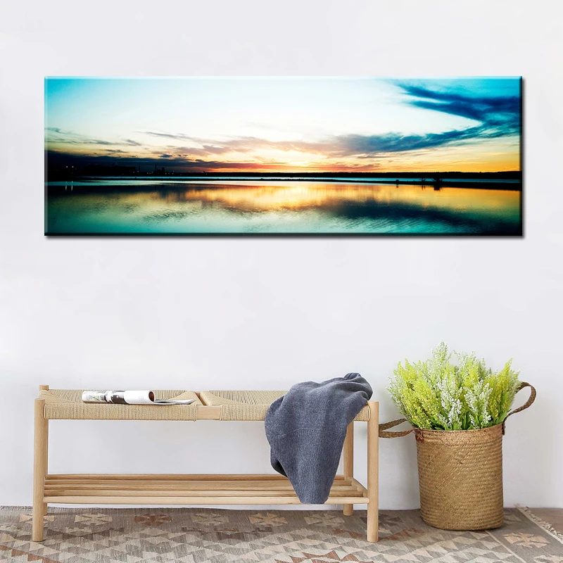 

60x180 см-современные Ландшафтные плакаты и принты, настенное искусство, ландшафт на озере, картины для декора гостиной