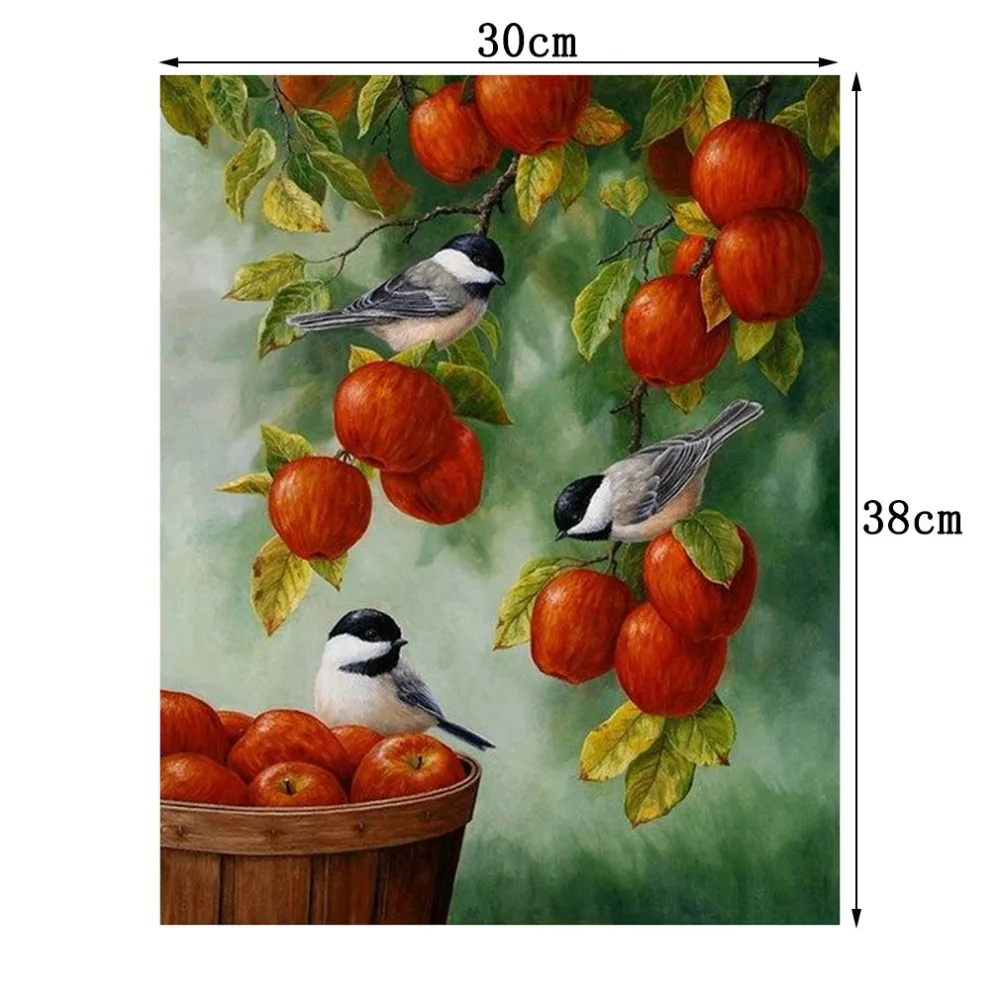 Горячая DIY птица и фруктовый узор Алмазная картина из смолы 30*38 см Вышивка крестом