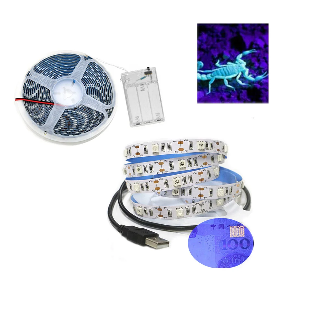 Ультрафиолетовая Светодиодная лента с питанием от USB 5050-2835 нм 1-2 м | Освещение