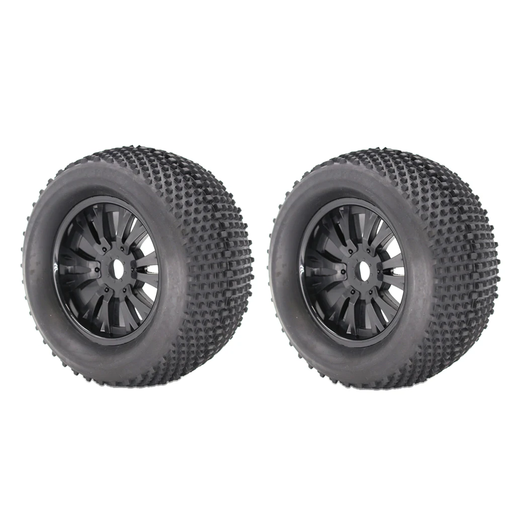 

2Pcs RC Car Wheel Tire Parts Accessory For 1/8 Truck Buggy Vehicles Black