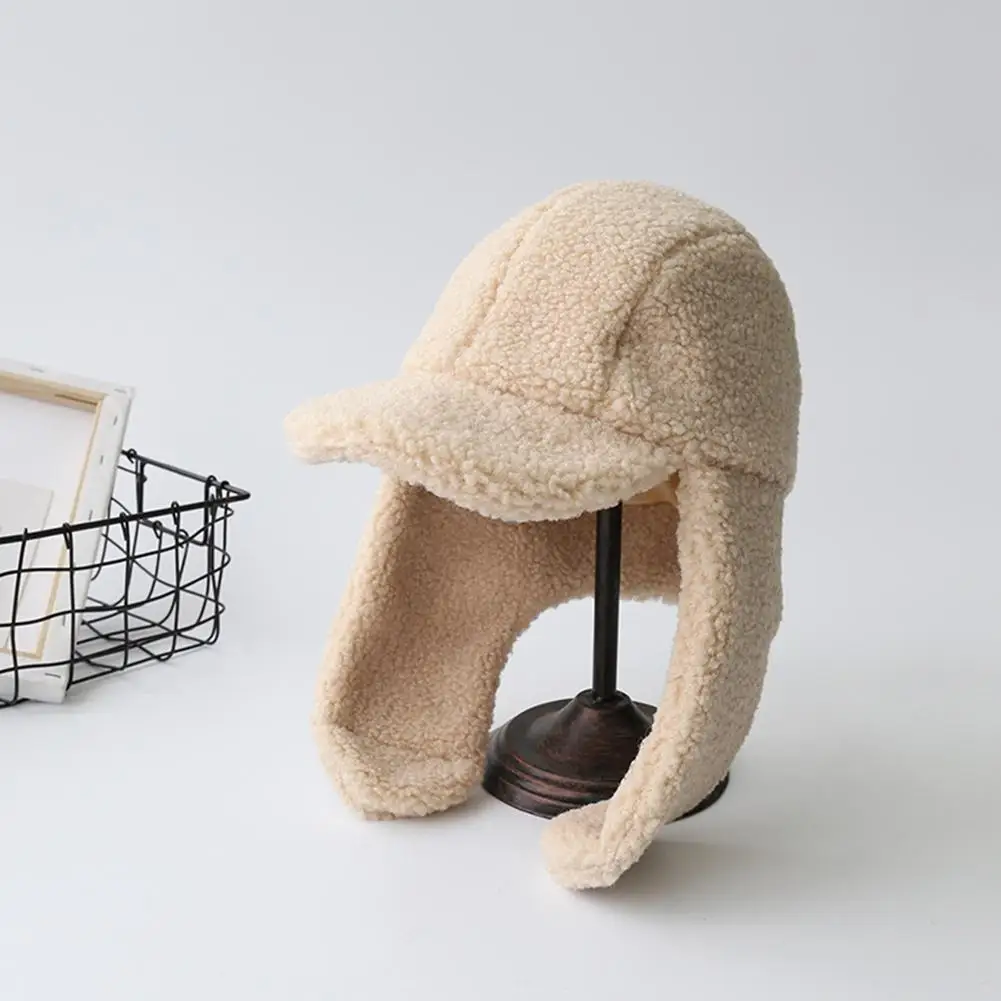 Beige MISSKY, женские шапки в Корейском стиле, утолщенная симпатичная бейсболка с защитой ушей, теплая плюшевая шапка для осени и зимы - Цвет: Beige