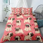 Комплект постельного белья с рисунком собаки и мопса, Комплект постельного белья, пододеяльник, размер King и Queen, одеяло, постельное белье, домашний текстиль