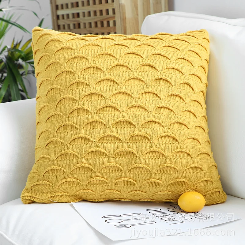 45X45 см Модный 3D чехол для подушки с рыбьей чешуей из трикотажа для декоративной подушки на диване