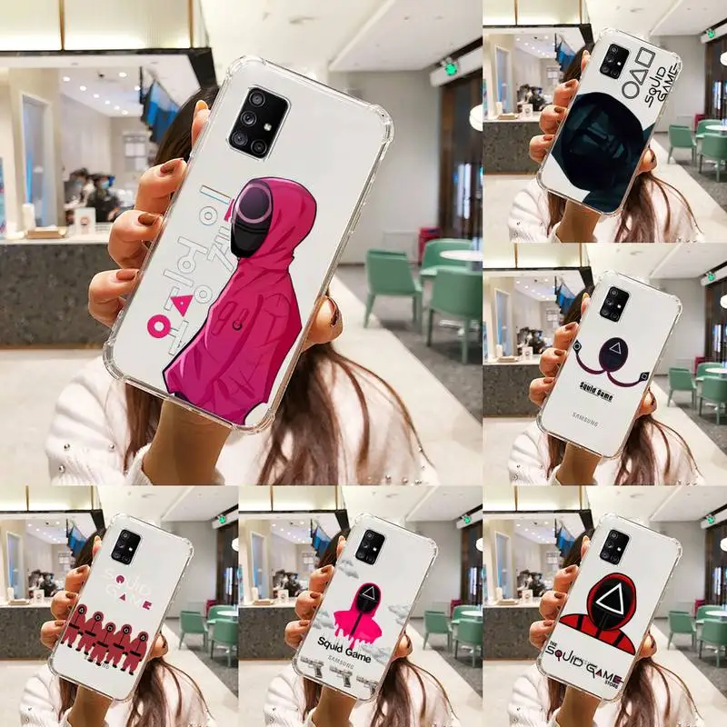 

squid game Phone Case Transparent For Samsung A51 A50 A71 A70 A81 M60S Note S21 S 20 10 9 8 11 E Plus Ultra