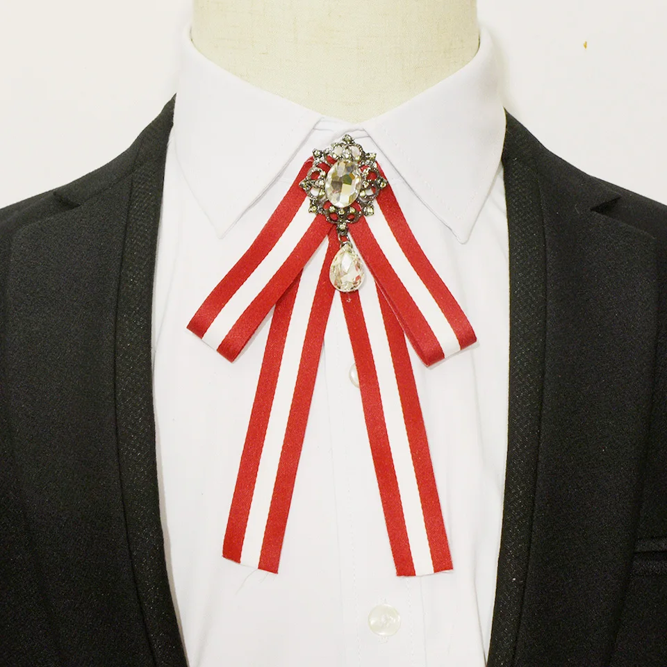 Модный бант из ленты брошь значок на булавке элегантные стразы броши для