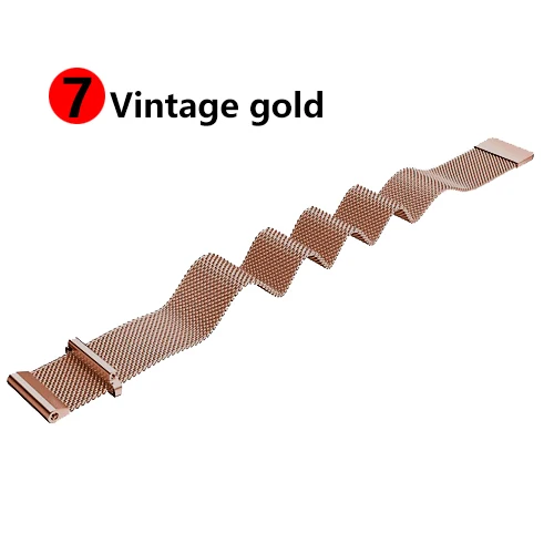 Vintage gold 7 22 мм ремешок для часов samsung galaxy watch 46 мм 42 active 2 gear S3 Frontier ремешок Milanese amazfit bip 20 huawei watch GT ремешок - Цвет ремешка: Vintage gold 7