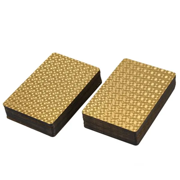 2 Set Playing Cards Poker Game Deck Gold Foil Poker Set Plastic Magic Card Waterproof Magic Cards