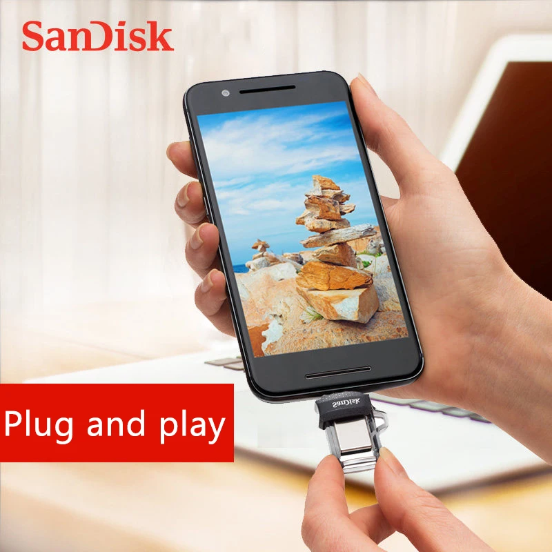Sandisk USB флеш-накопитель 32 Гб OTG 3 0 128 двойной 64 PenDrive 16 ГБ в подарок | Компьютеры и офис
