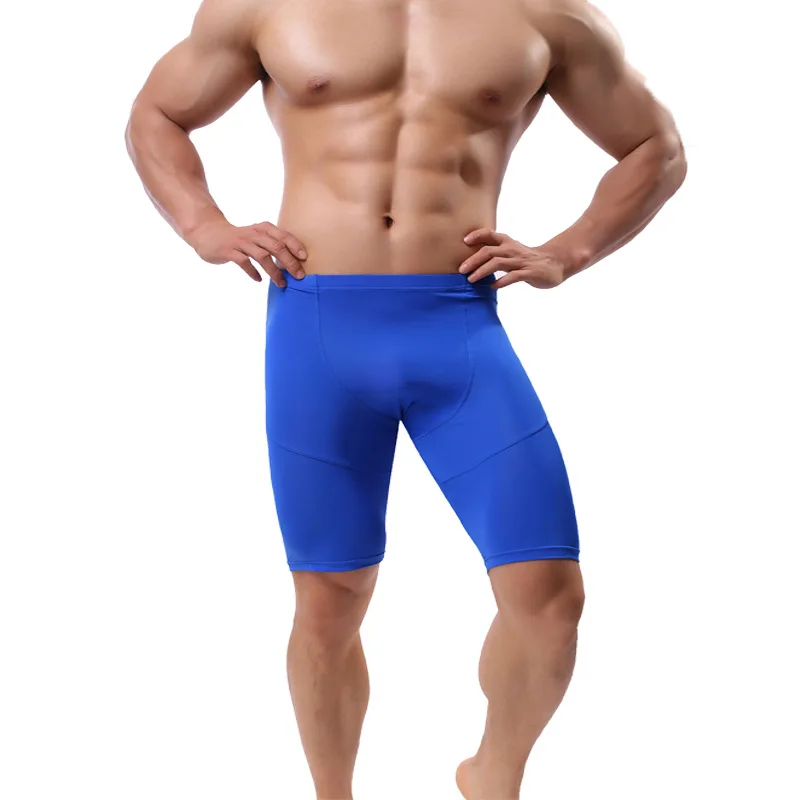 

Long Boxer Shorts Panties Man Underwear Knee-Length Men Boxers Fitness Solid Comfortable Elastic Male Underpants Workout Legging