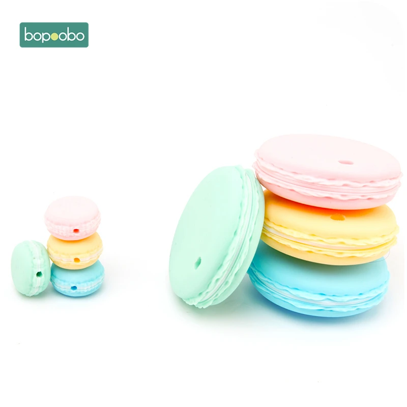Bopoobo 3 шт силиконовые бусины Детские Прорезыватели Bpa бесплатно пищевая Детская жевательная для прорезывания зубов для DIY ожерелье грызуны мини бусины для печенья