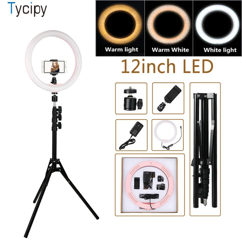 Tycipy 1" 180 шт. 10 Вт светодиодный кольцевой светильник студийный видео фотографический светильник ing лампа с 160 см штатив держатель для телефона адаптер