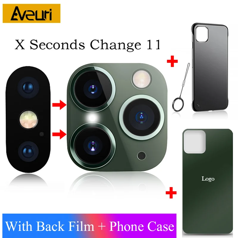 Green Роскошная наклейка, объектив камеры, сменная секундная стрелка для iPhone X XS MAX, Защитное стекло для iPhone 11 Pro Max, наклейка, поддельная камера - Цвет: Green