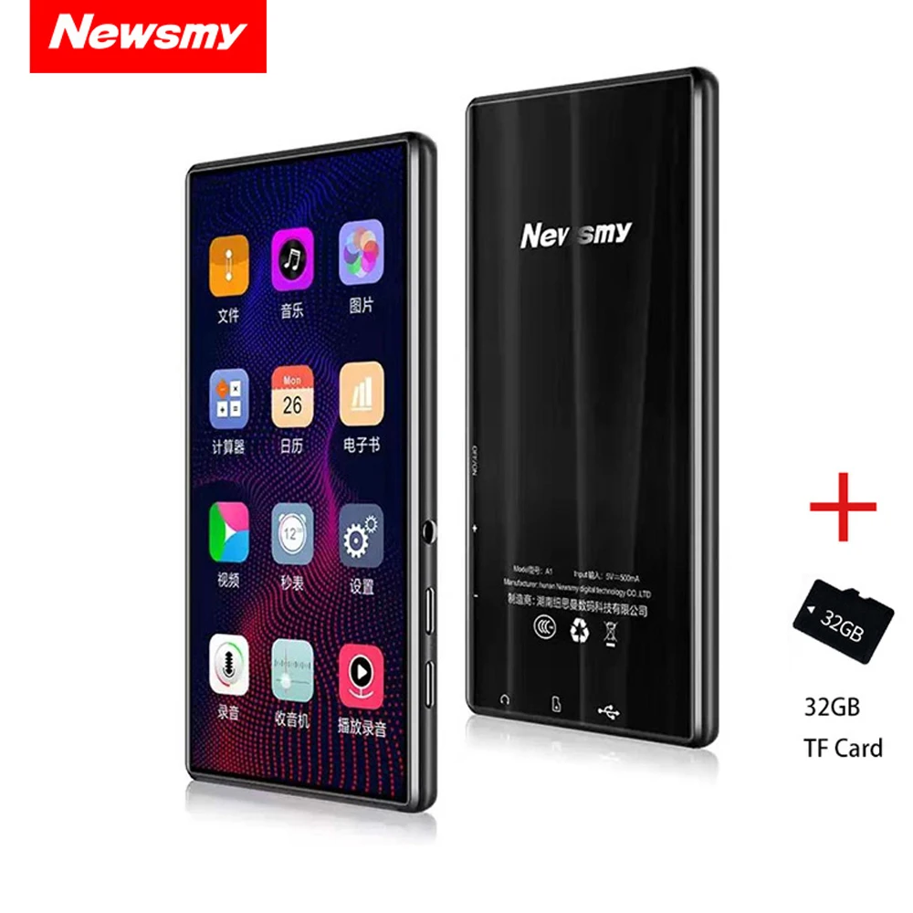Newsmy A1 MP3 MP4 MP5 полный сенсорный экран 5,0 дюймов 8 Гб памяти APE FLAC WAV электронная книга ридер Loseless видео музыкальный плеер - Цвет: 32G TF No Bluetooth