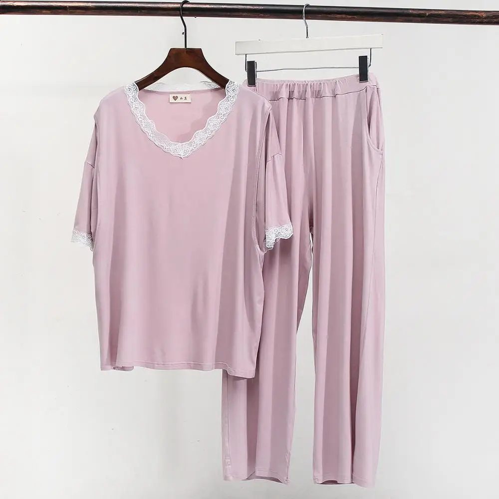 Fdfklak 2 шт. Одежда для беременных матерей из модала пижамы осенние с длинным