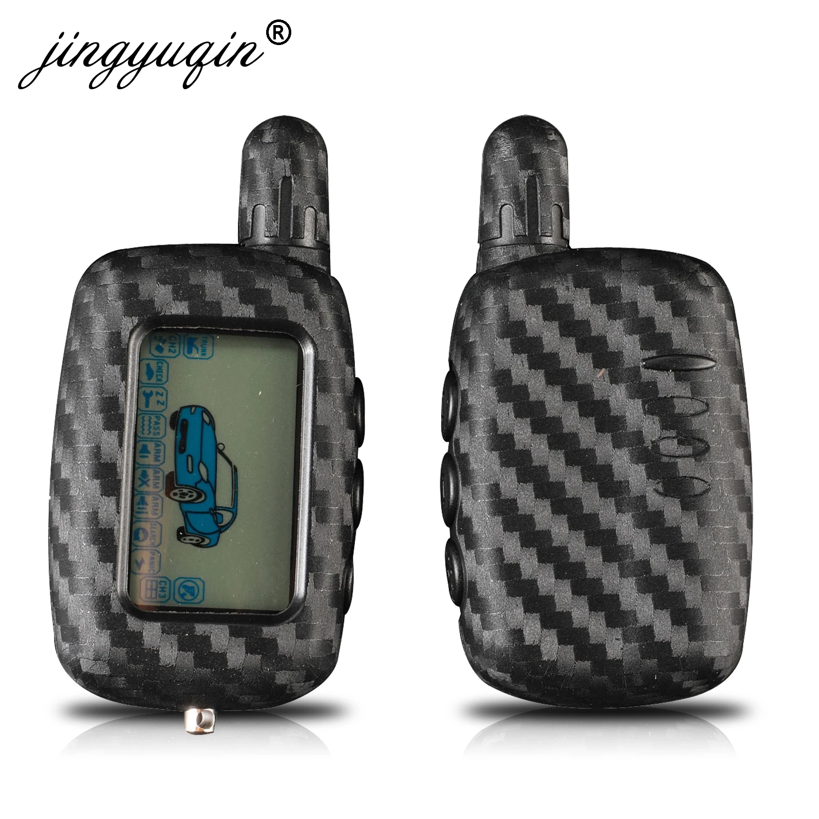 Jingyuqin 10X силиконовый чехол для ключей из углепластика Starline A6 A9 A8 Двусторонняя