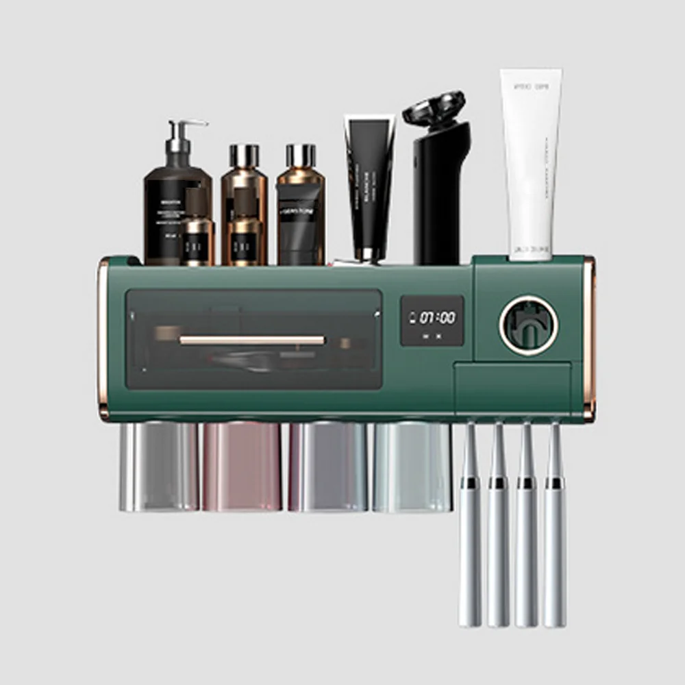 

Toothbrush Holder Bathroom Accessories Magnetic Adsorption Inverted Automatic Toothpaste Squeezer Dispenser Storage Rack Home