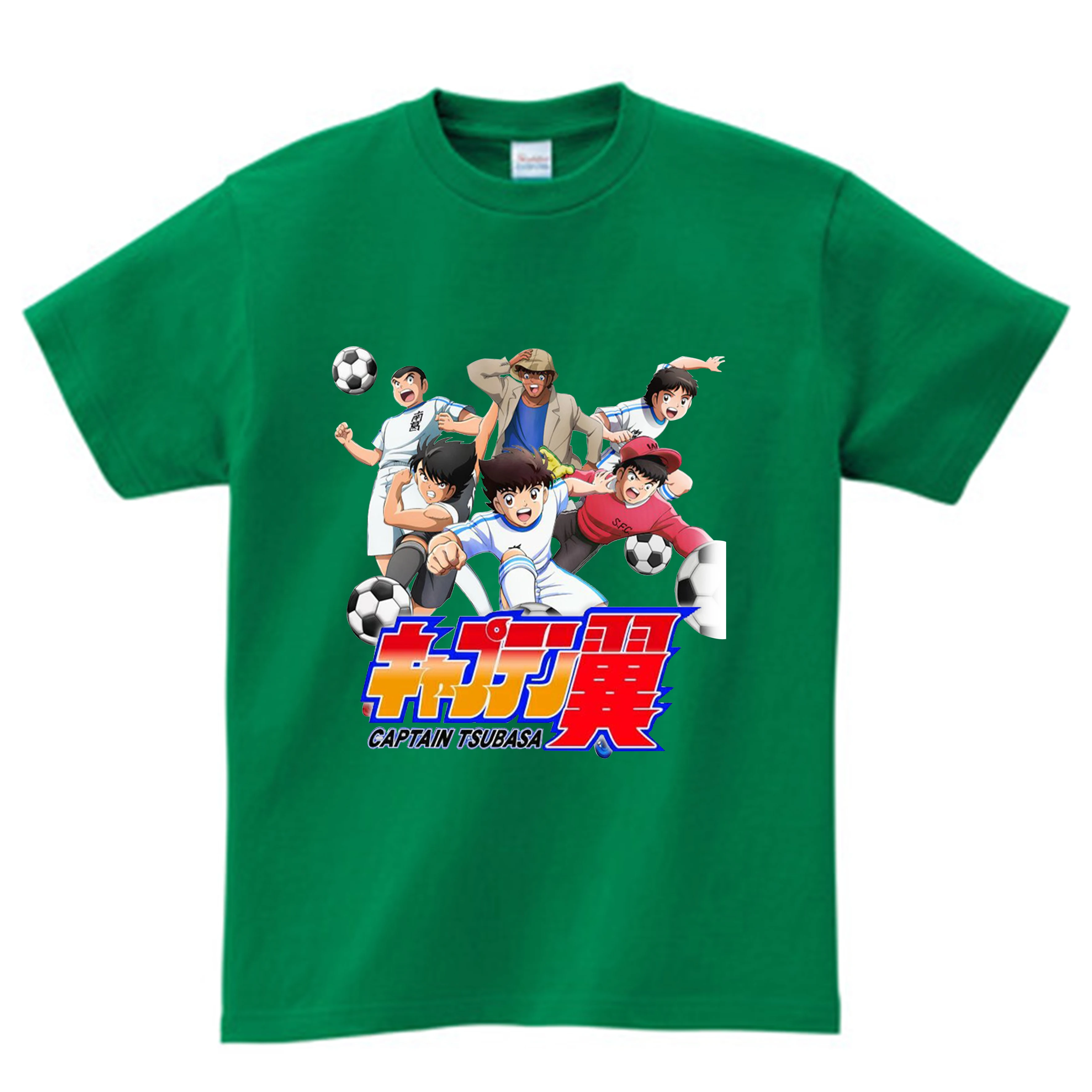 Футболка с рисунком Капитан Tsubasa Детская летняя футболка короткими рукавами для