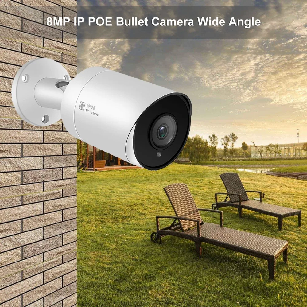 UniLook(совместим с Hikvision) 8MP пуля POE IP камера с sd-картой слот в/Открытый безопасности IP66 ночного видения H.265 ONVIF
