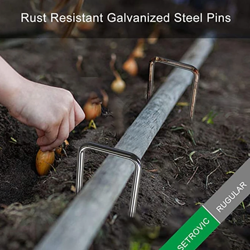 

U-shape Garden Staples Ground Stakes Pegs Garden Pins Spikes for Securing Lawn Farm Sod Barrier Landscape Grass Tent Pegs Pins