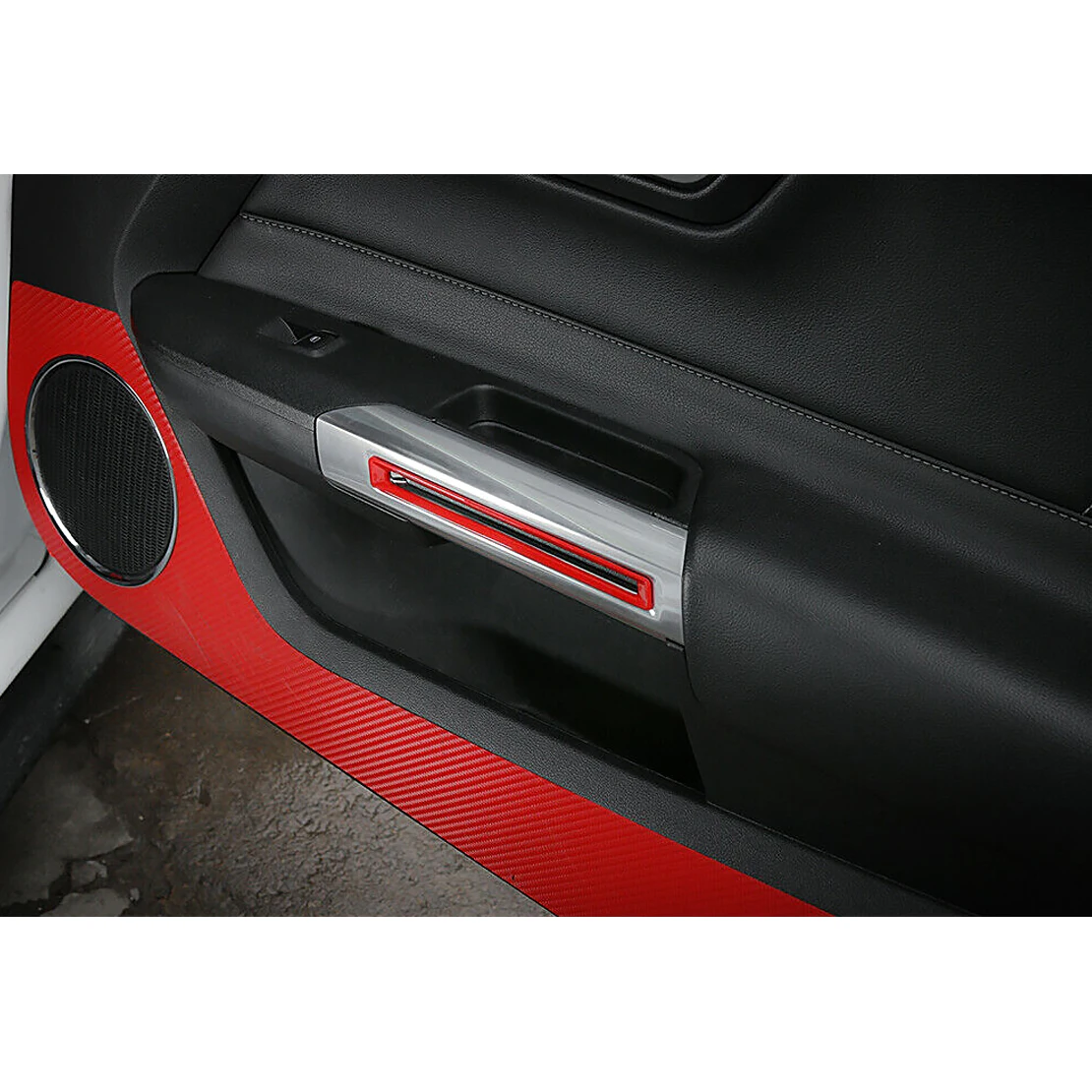

CITALL Plastic 1Pair Red Inner Door Handle Frame Trim Cover Fit For Ford Mustang 2015 2016 2017 2018 2019 2020