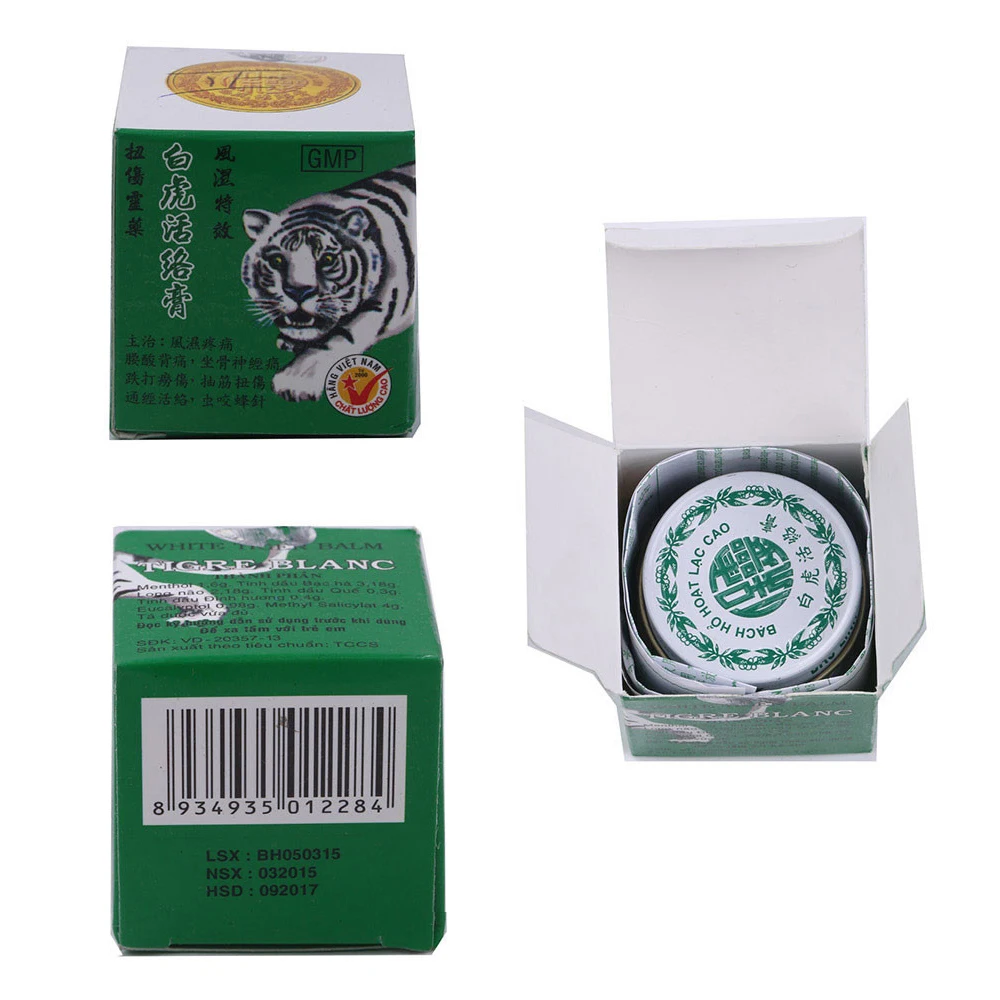 

White Tiger Balm ointment for Headache Toothache Stomachache Pain Relief Balm Anti Dizziness Essential Balm Oil 20g Paste