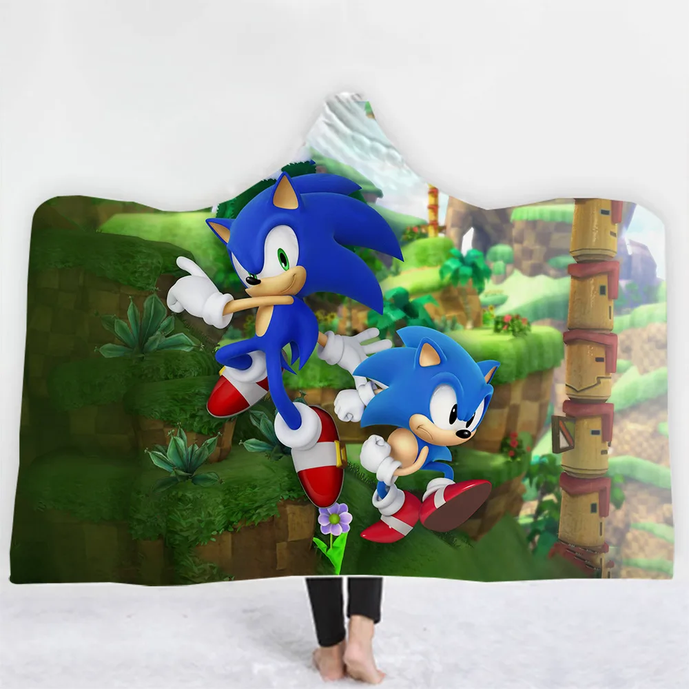 

Anime Supersonic Character Hooded Blanket Adult colorful child Sherpa Fleece Wearable Blanket Microfiber Bedding style-5