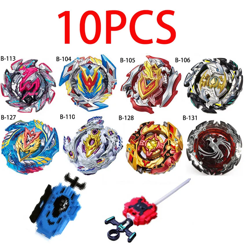 10pcs Новая комбинация Beyblade Burst набор игрушек Beyblades Арена Bayblade Metal Fusion 4D с пусковым устройством спиннинг топ игрушки - Цвет: 10pcs