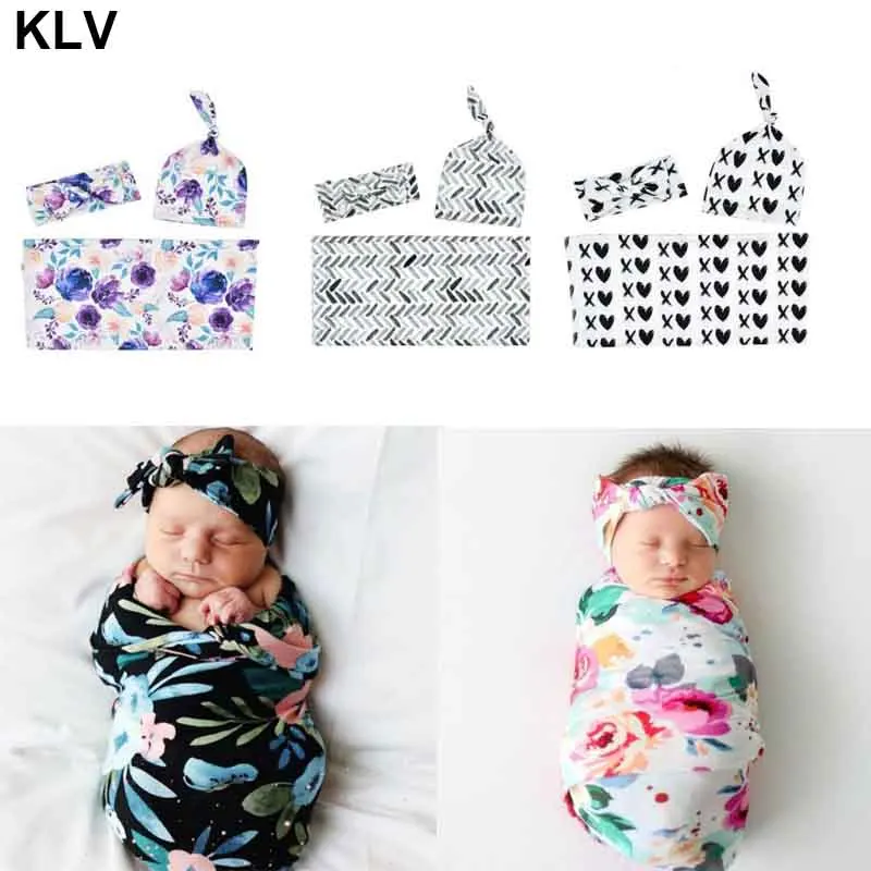 

Newborn Baby Sleeping Bag Swaddle Blanket Sleeping Swaddle Muslin Wrap+Hat 3pcs New Born Set