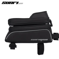 sunri h014 1 bike bag frame front top tube cycling bag waterproof 6 5in phone case touchscreen bag mtb pack bicycle accessories