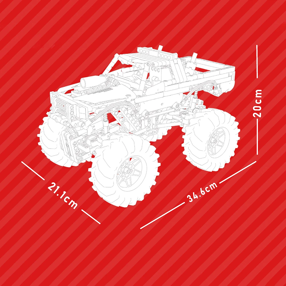 

New Hogh-Tech RC Flame Monster Climbing Car Model Bricks MOC APP Electric Super Vehicle Building Blocks Boys Toys for Kids Gifts