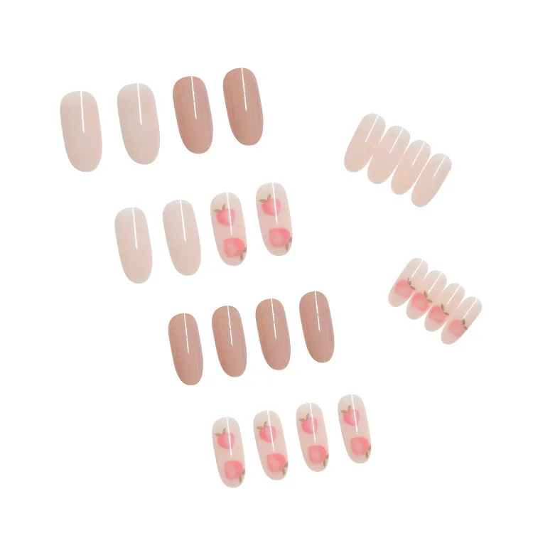 24 шт. розовый персик одежда длинный абзац модного маникюра маникюрный набор