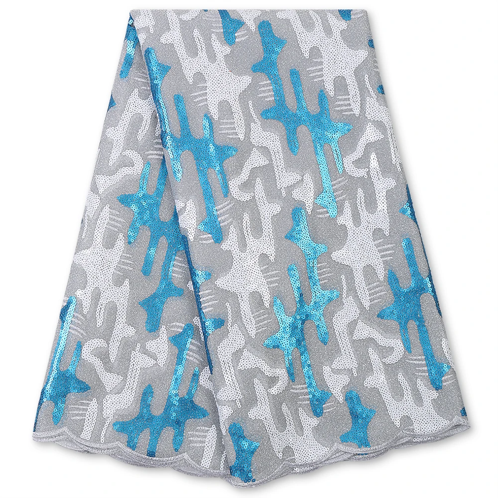 

PGC African Velvet Lace Fabric 2021 High Quality Sequins Lace Materter Nigerian French Lace Fabric For Wedding Sewing NI4444-1