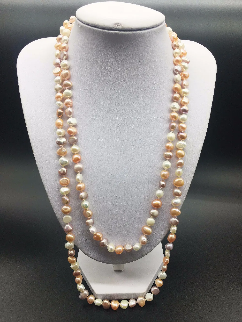 Strand Natural Cultured Fresh water Pearl opera Long Necklace nugget Baroque Real Pearls Necklaces For Women |