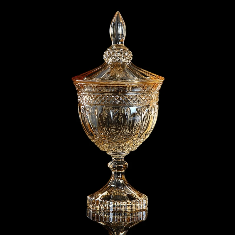 Большая сделка конфетная банка Дворцовая Янтарная рельефная с крышкой