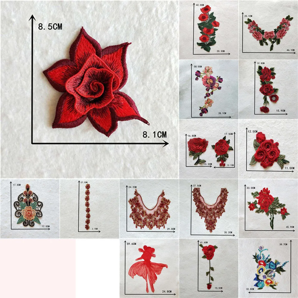 Модный кружевной воротник DIY Вышивка Шитье большой цветок льняная парча скатерть украшение из ткани декоративные аксессуары