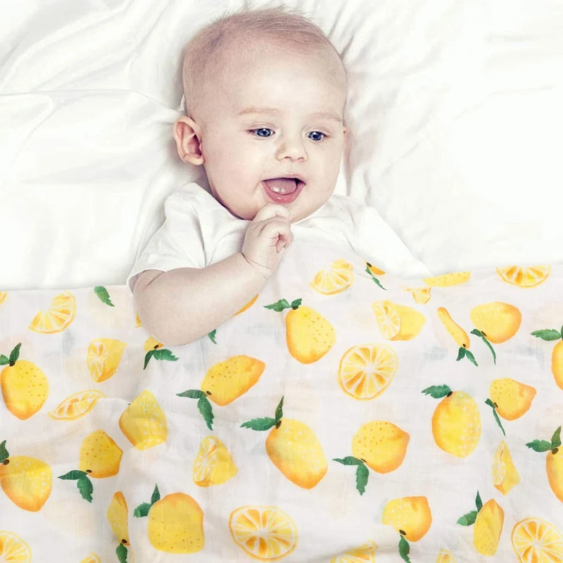 

Set of 4 Baby Swaddle Blanket Unisex Swaddle Wrap Soft Silky Bamboo Muslin Swaddle Blankets Receiving Blanket 47X47 Inch