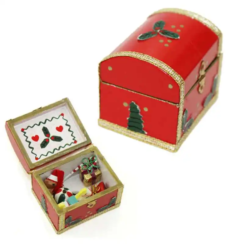 

New 1:12 Miniature Christmas Box Gift Doll House Diy Doll House Decor Accessories