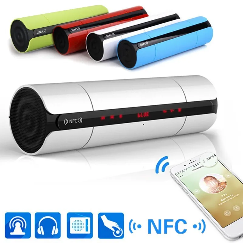 

Bluetooth-Колонка портативная, NFC, FM, Hi-Fi, 3 часа работы