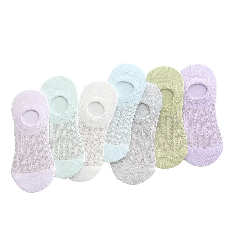 

Women's Socks Spring and Summer New Fashion Non Slip Invisible Cotton Mesh Candy Color Short Thin Pure Cotton Shallow Sox Girls