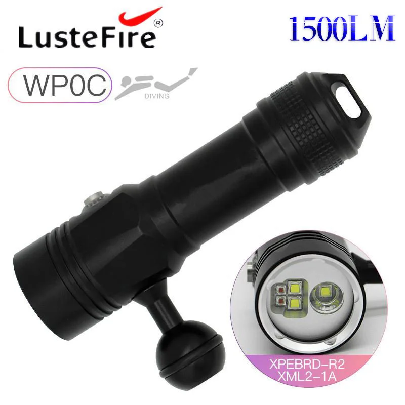 

Фсветильник рь для дайвинга Lustefire WP0C, 6500 лм, 100 к