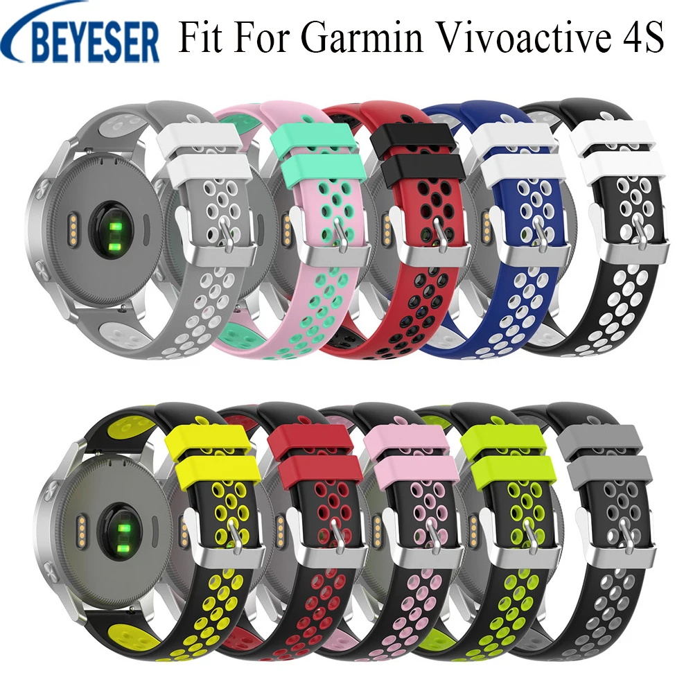

Силиконовый дышащий ремешок для смарт-часов Garmin Vivoactive 4s, 18 мм, модный браслет, спортивные товары, браслет